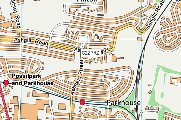 G22 7RZ map - OS VectorMap District (Ordnance Survey)