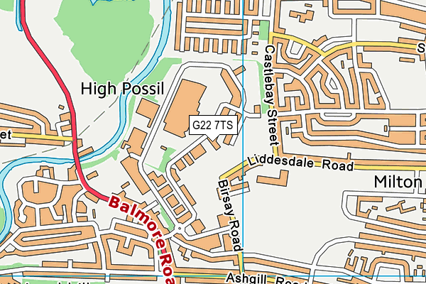 G22 7TS map - OS VectorMap District (Ordnance Survey)