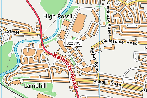 G22 7XS map - OS VectorMap District (Ordnance Survey)