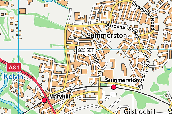 G23 5BT map - OS VectorMap District (Ordnance Survey)