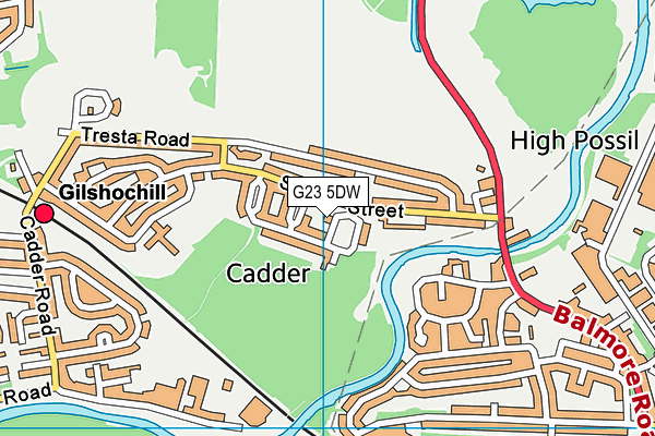 G23 5DW map - OS VectorMap District (Ordnance Survey)