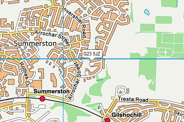 G23 5JZ map - OS VectorMap District (Ordnance Survey)