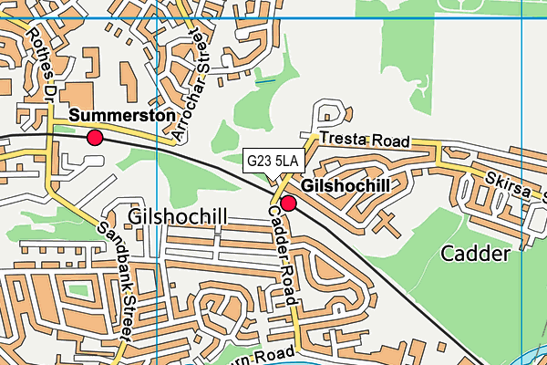 G23 5LA map - OS VectorMap District (Ordnance Survey)