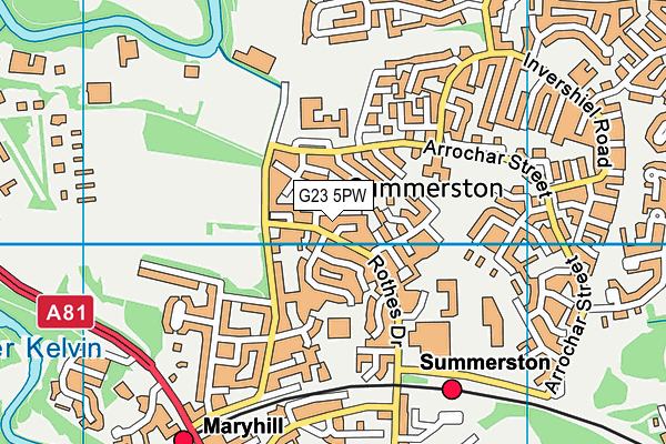 G23 5PW map - OS VectorMap District (Ordnance Survey)