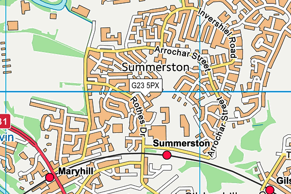 G23 5PX map - OS VectorMap District (Ordnance Survey)