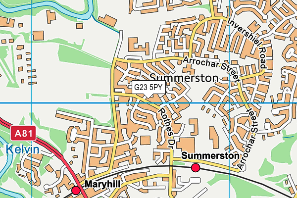 G23 5PY map - OS VectorMap District (Ordnance Survey)