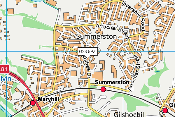 G23 5PZ map - OS VectorMap District (Ordnance Survey)