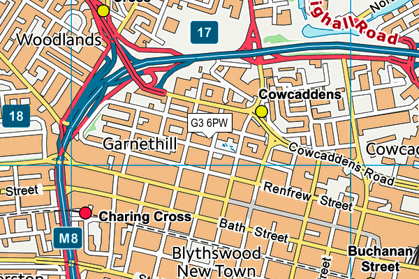 G3 6PW map - OS VectorMap District (Ordnance Survey)