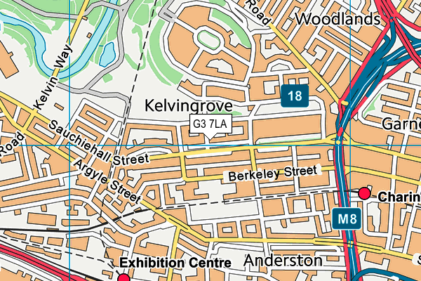 G3 7LA map - OS VectorMap District (Ordnance Survey)
