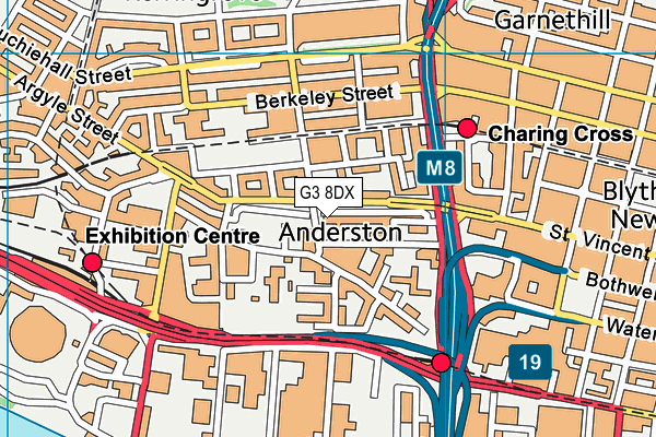 G3 8DX map - OS VectorMap District (Ordnance Survey)