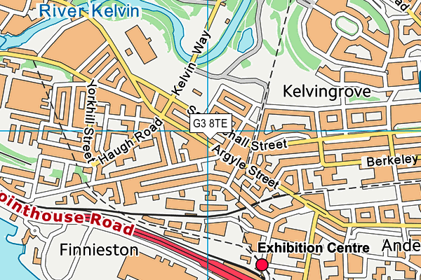 G3 8TE map - OS VectorMap District (Ordnance Survey)