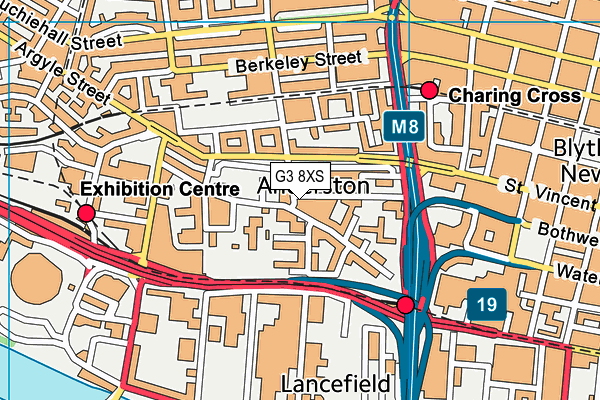 G3 8XS map - OS VectorMap District (Ordnance Survey)