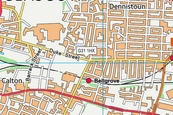 G31 1HX map - OS VectorMap District (Ordnance Survey)