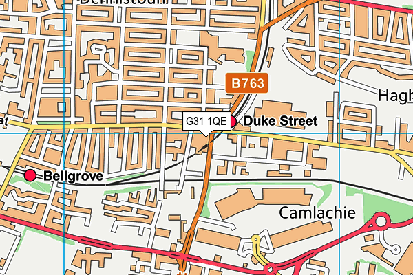 G31 1QE map - OS VectorMap District (Ordnance Survey)