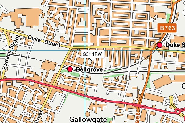 G31 1RW map - OS VectorMap District (Ordnance Survey)