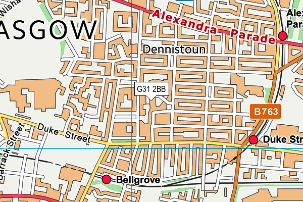 G31 2BB map - OS VectorMap District (Ordnance Survey)