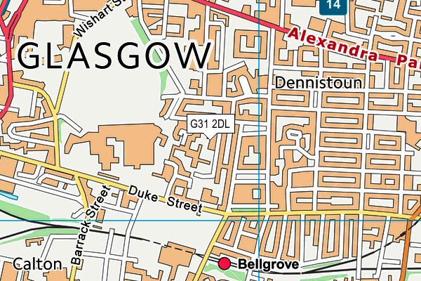 G31 2DL map - OS VectorMap District (Ordnance Survey)