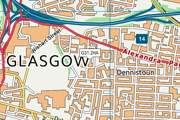 G31 2HA map - OS VectorMap District (Ordnance Survey)