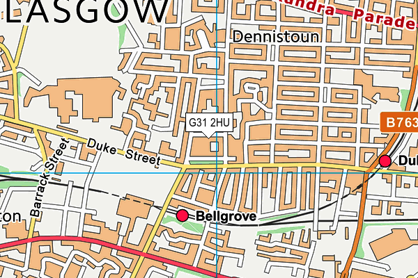 G31 2HU map - OS VectorMap District (Ordnance Survey)