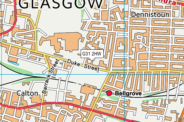 G31 2HW map - OS VectorMap District (Ordnance Survey)