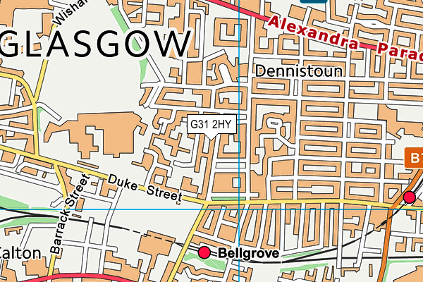G31 2HY map - OS VectorMap District (Ordnance Survey)