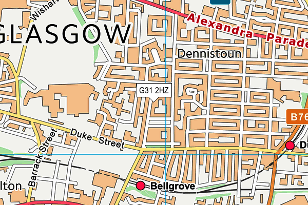 G31 2HZ map - OS VectorMap District (Ordnance Survey)