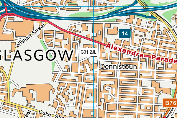 G31 2JL map - OS VectorMap District (Ordnance Survey)