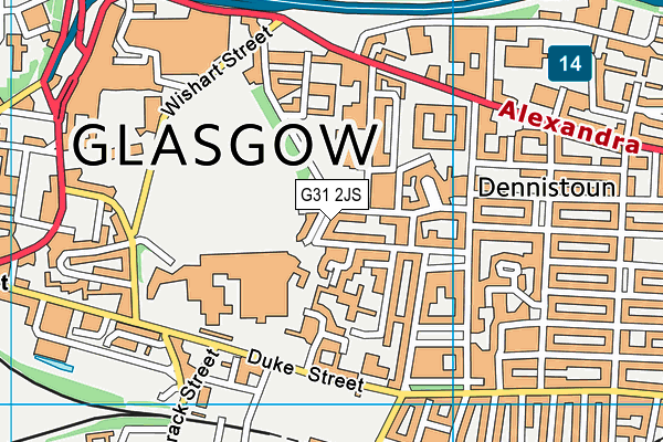 G31 2JS map - OS VectorMap District (Ordnance Survey)