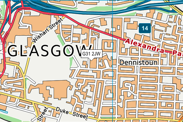G31 2JW map - OS VectorMap District (Ordnance Survey)