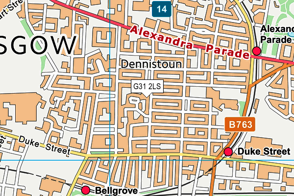 G31 2LS map - OS VectorMap District (Ordnance Survey)