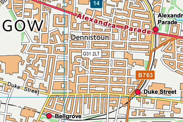 G31 2LT map - OS VectorMap District (Ordnance Survey)