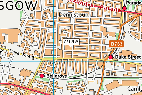 G31 2LW map - OS VectorMap District (Ordnance Survey)