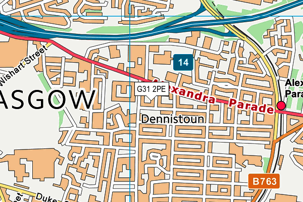 G31 2PE map - OS VectorMap District (Ordnance Survey)