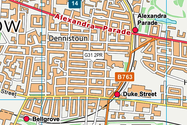 G31 2PR map - OS VectorMap District (Ordnance Survey)
