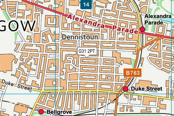 G31 2PT map - OS VectorMap District (Ordnance Survey)