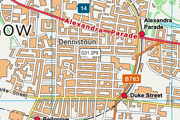 G31 2PX map - OS VectorMap District (Ordnance Survey)