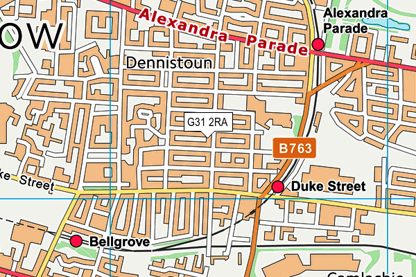 G31 2RA map - OS VectorMap District (Ordnance Survey)