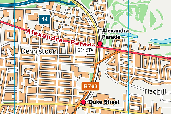 G31 2TA map - OS VectorMap District (Ordnance Survey)