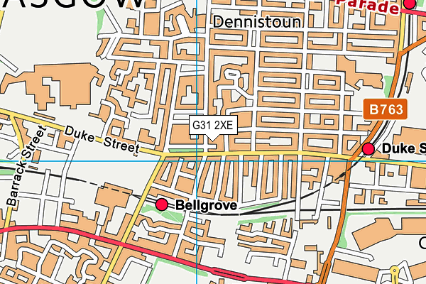 G31 2XE map - OS VectorMap District (Ordnance Survey)