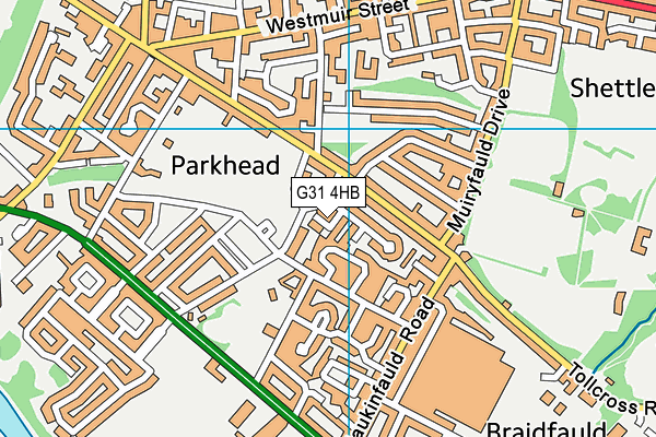 G31 4HB map - OS VectorMap District (Ordnance Survey)