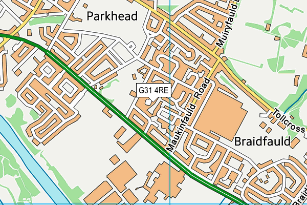 G31 4RE map - OS VectorMap District (Ordnance Survey)