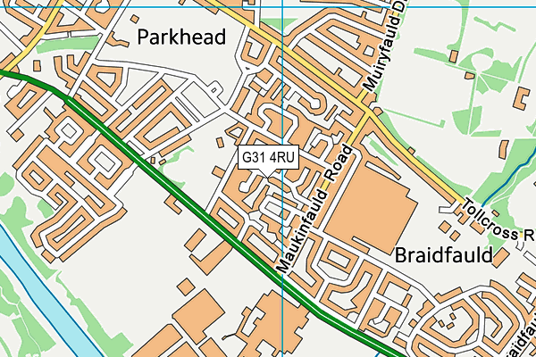 G31 4RU map - OS VectorMap District (Ordnance Survey)