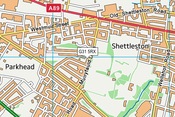 G31 5RX map - OS VectorMap District (Ordnance Survey)