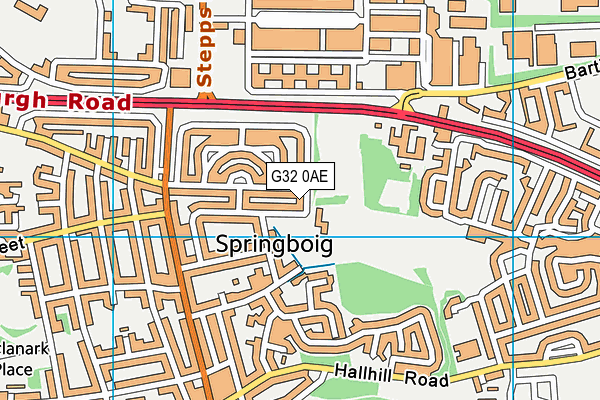 G32 0AE map - OS VectorMap District (Ordnance Survey)