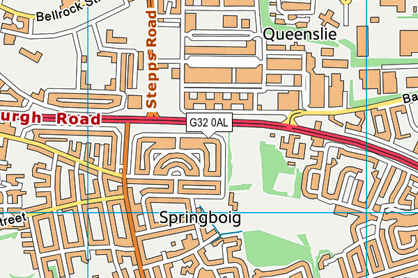 G32 0AL map - OS VectorMap District (Ordnance Survey)