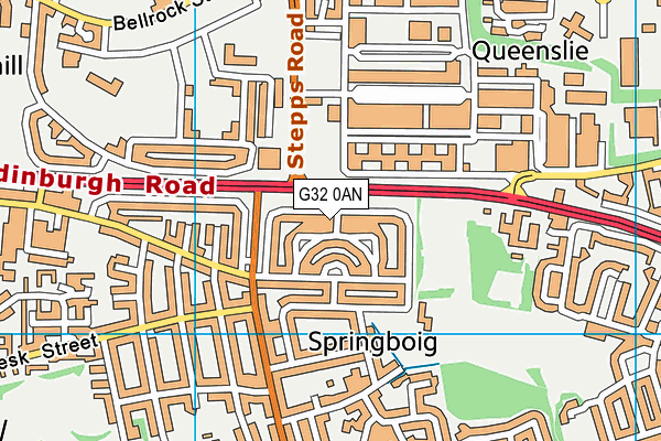 G32 0AN map - OS VectorMap District (Ordnance Survey)