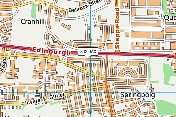 G32 0AX map - OS VectorMap District (Ordnance Survey)