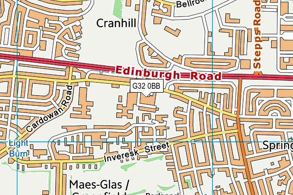 G32 0BB map - OS VectorMap District (Ordnance Survey)