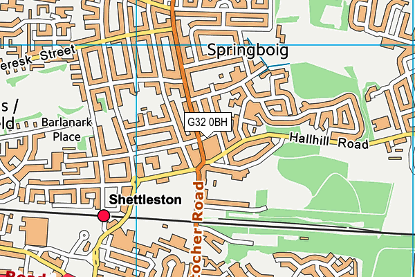 G32 0BH map - OS VectorMap District (Ordnance Survey)