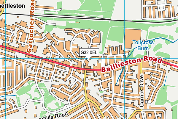G32 0EL map - OS VectorMap District (Ordnance Survey)